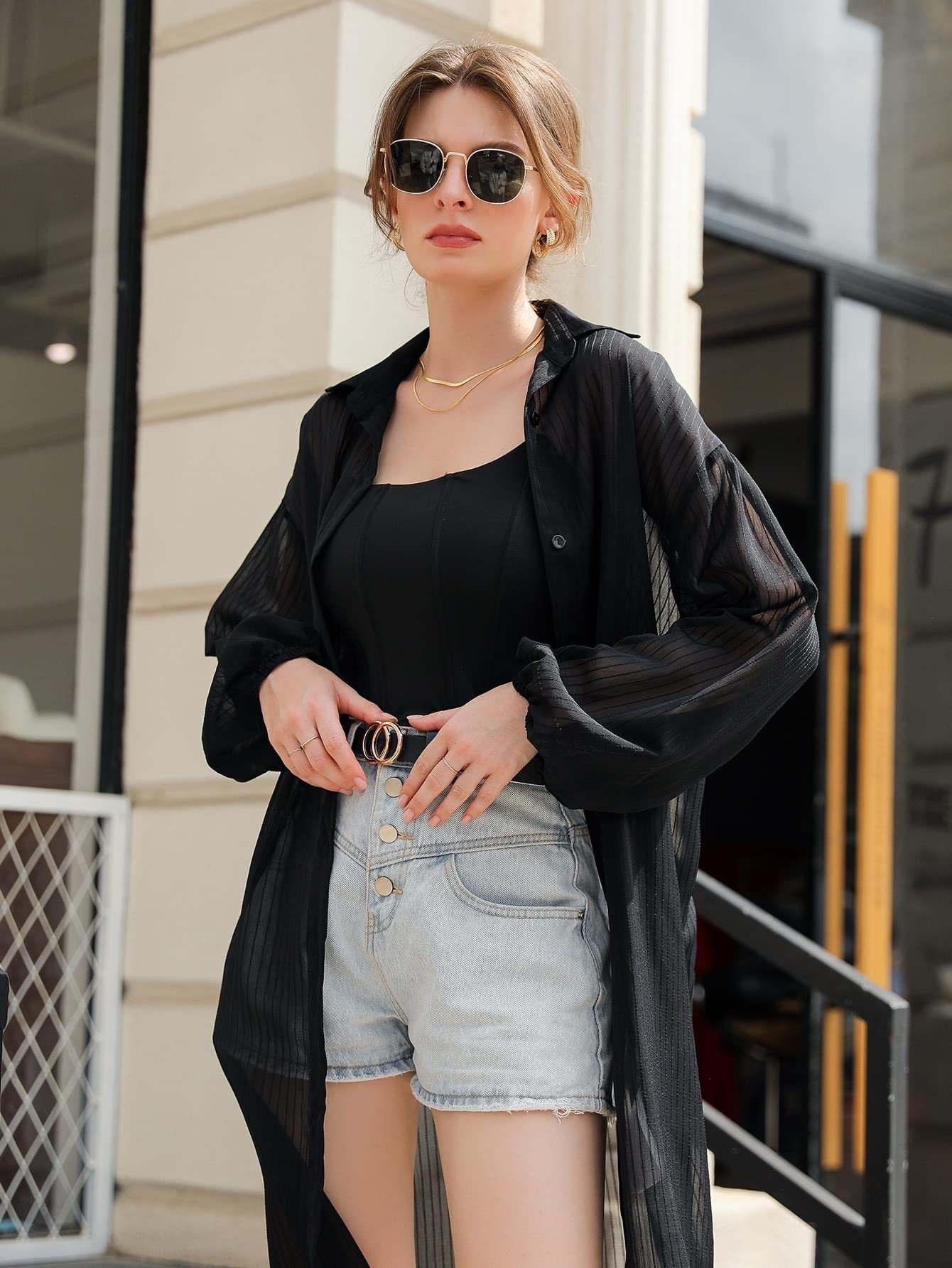 longline chiffon tops