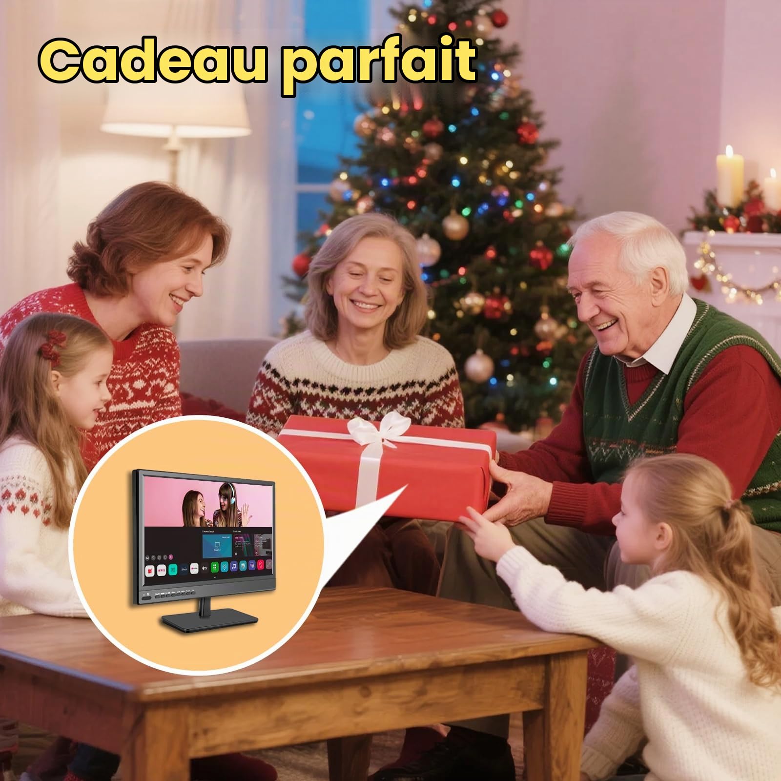 ZOSHING Smart TV de 17", petit téléviseur avec entrée HDMI, tuner numérique intégré/prend en charge USB mural pour chambre à coucher, cuisine, camping-car – Télécommande incluse (noir)