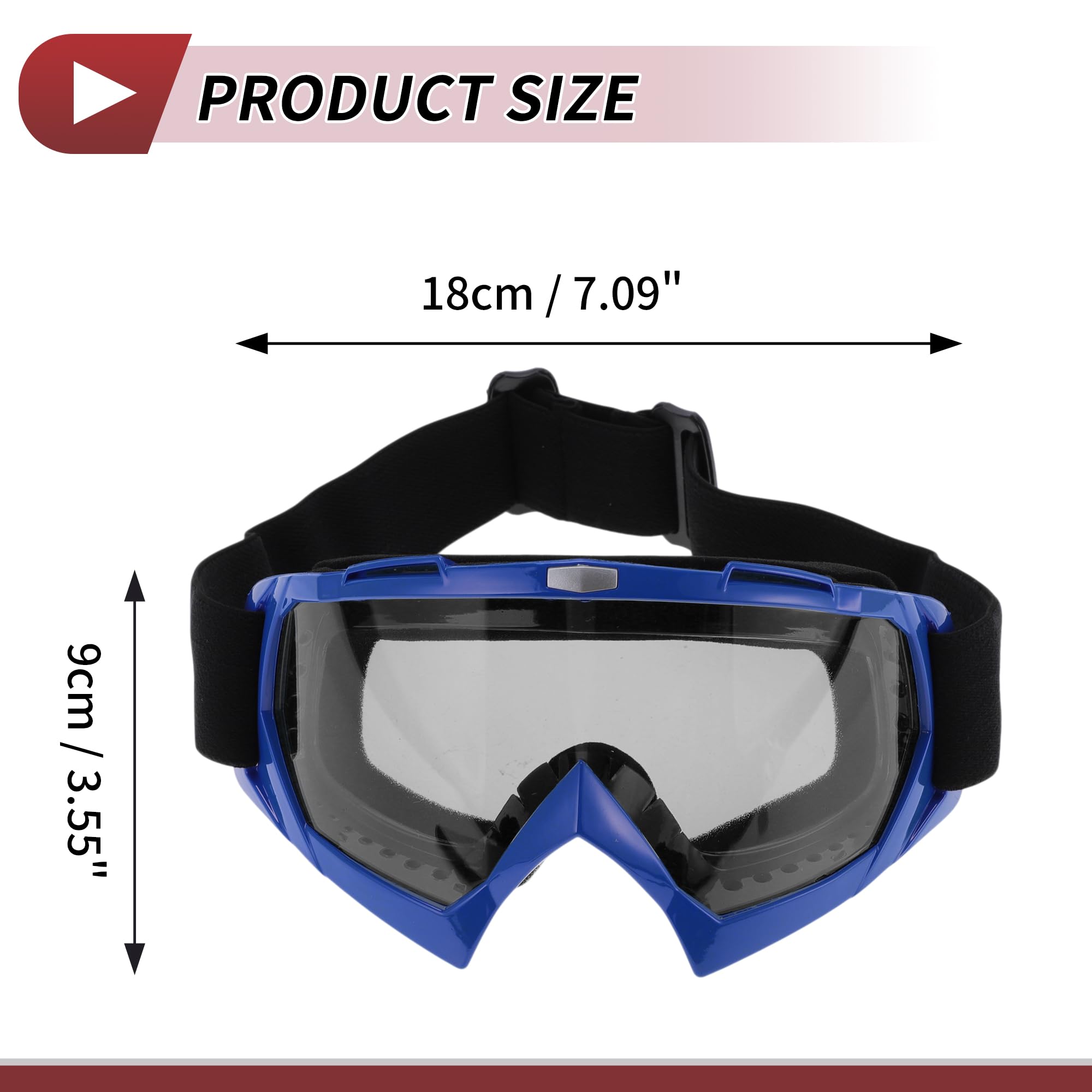 1 Set Occhiali Da Motocross PC TPU Occhiali Da Sole Sportivi Per Moto Cross Moto Dirt ATV Lenti Grigie Montatura Blu