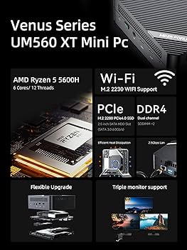 Amazon.com: MINISFORUM Mini Server UM560 XT AMD Ryzen 5