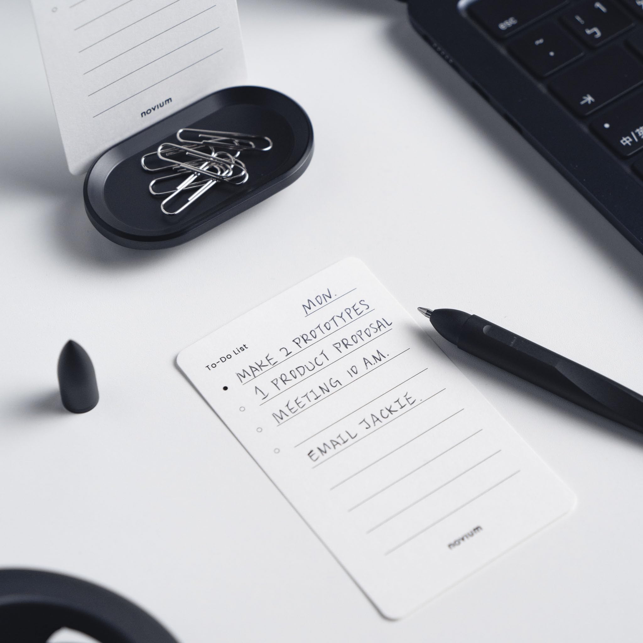 novium products Zinc Alloy Card Holder, Focus Card, Memo, Productivity Cards, Desk Accessories, Christmas Gifts for Men & Women (Black) - Image 2