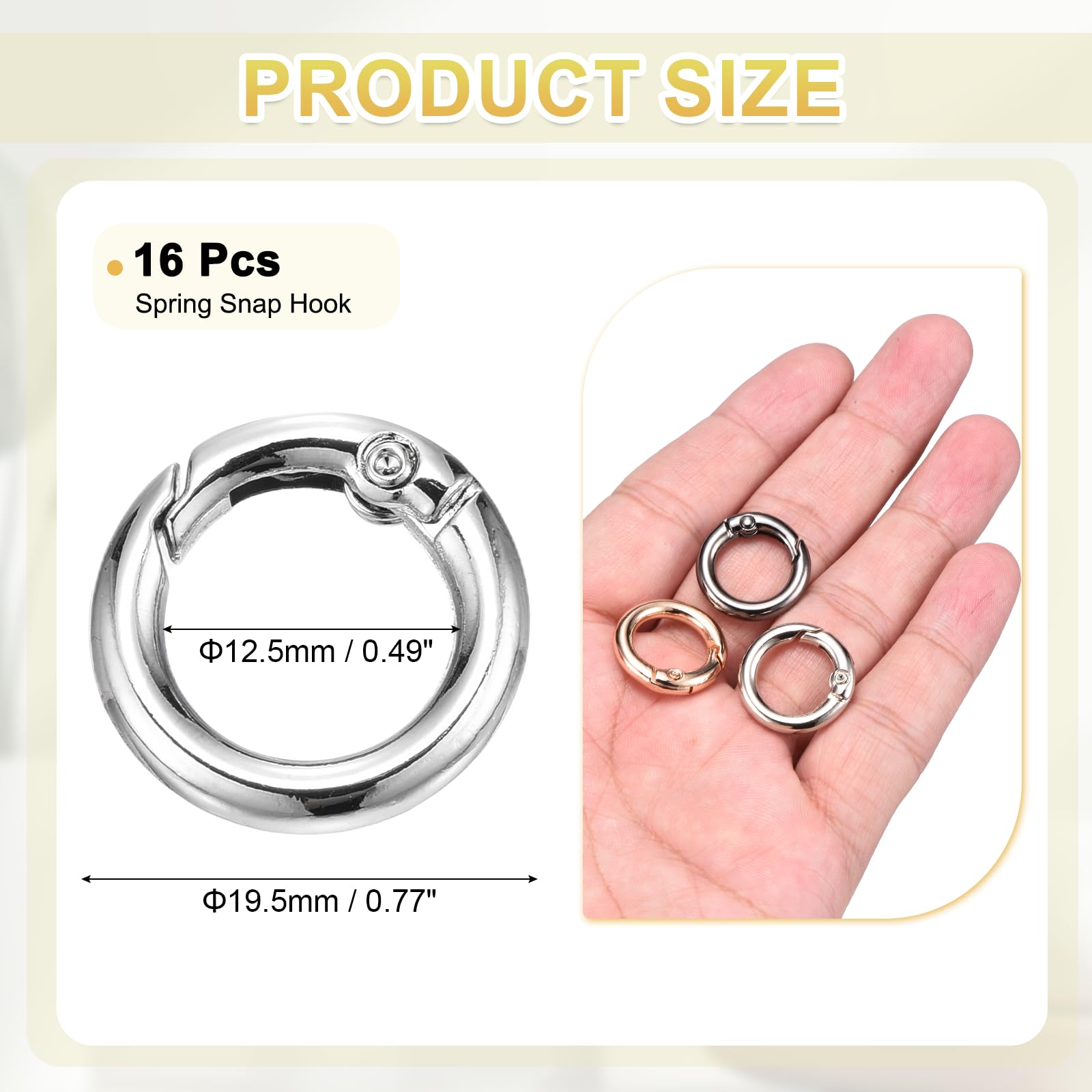 PATIKIL 16 Pcs Metal Spring O Rings - Image 2
