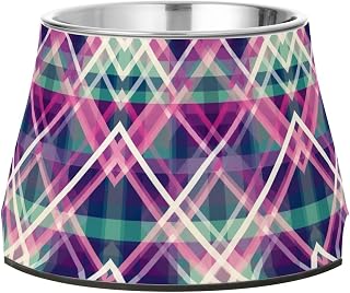Nander Farmhouse Buffalo Check Stainless Steel Dog Bowls,Food and Water Non Slip Anti Pet Puppy Dishes for Small, Medium and Large Dogs Cats