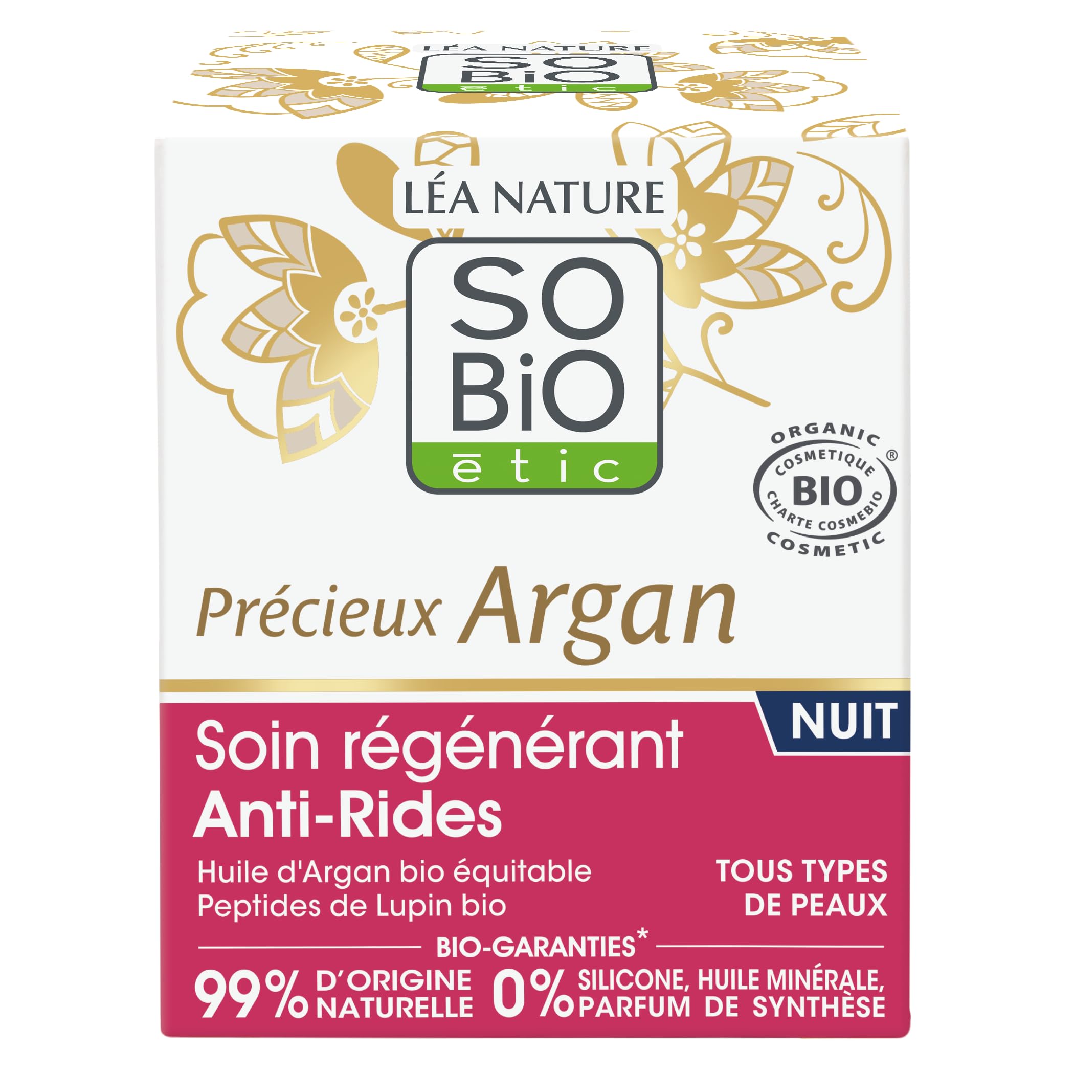 SO'BiO étic Soin Régénérant Nuit Précieux Argan 50 ml