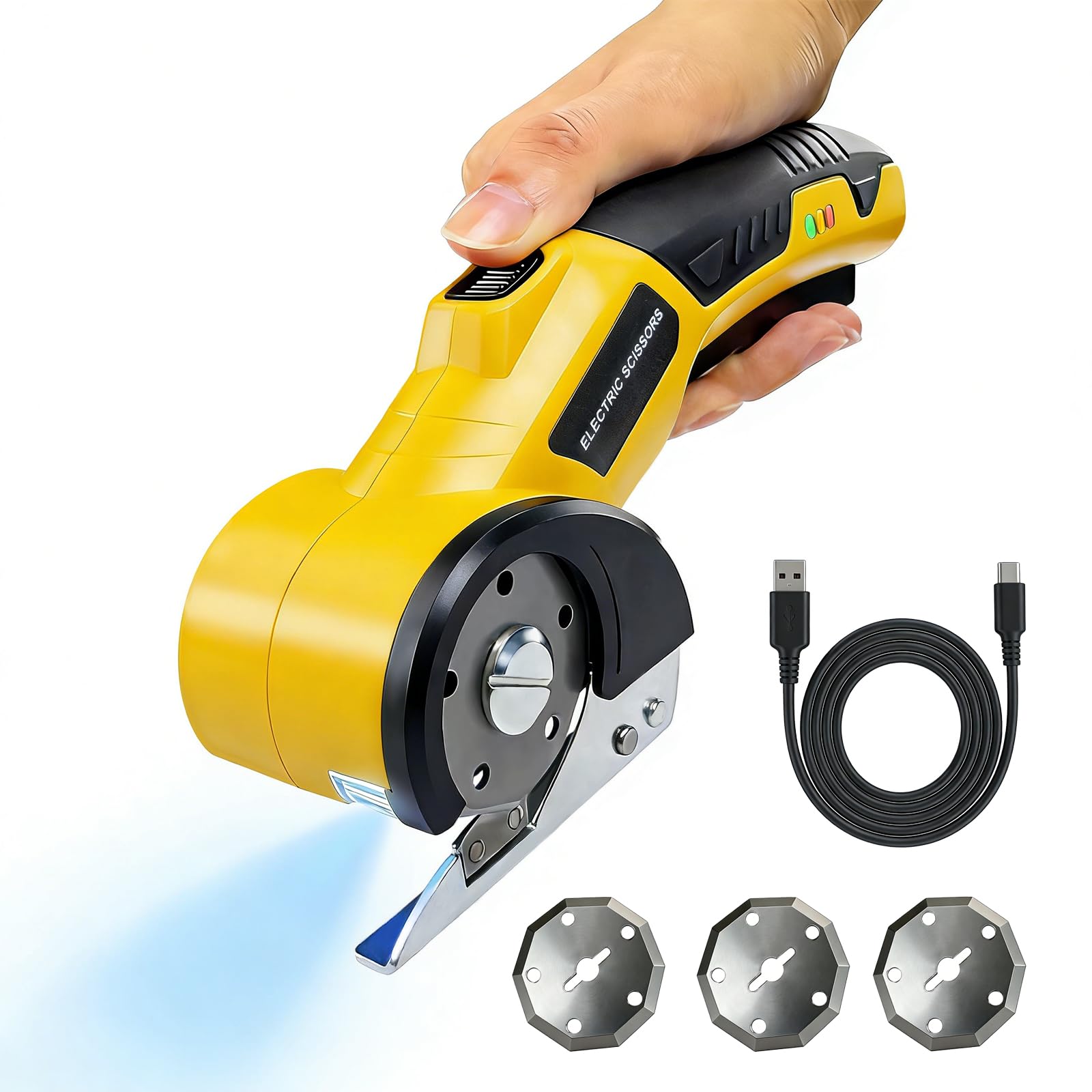 Ciseaux electrique pour couper sans effort le carton epais et le tapis rigide sans fatigue