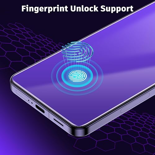 Miniatura 9 de LYWHL 2 Pack for Samsung Galaxy S24 Ultra Privacy Screen Protector Support Fingerprint Unlock, Purple Gradient Anti Blue Light Anti Spy HD Screen