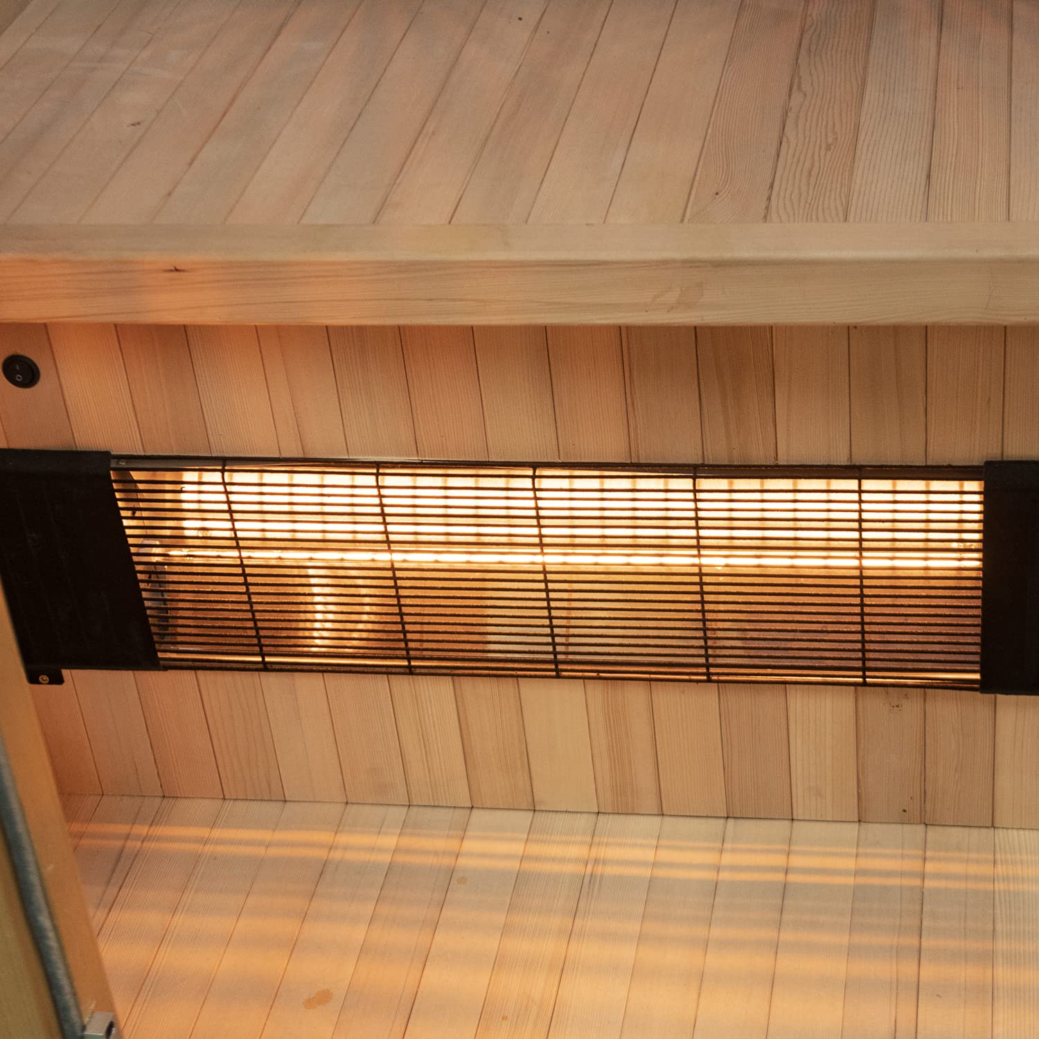 Dewello® Infrarotkabine Infrarotsauna Calgary 90cm x 90cm 1 Person inkl. Vollspektrumstrahler, Ionisator mit Aroma Therapie, LED-Farblichttherapie aus Hemlock Tannenholz