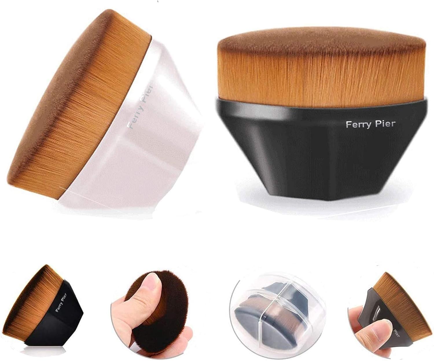 Densely Makeup Foundation Brushes, Flat Top Oval Kabuki Palm, Full