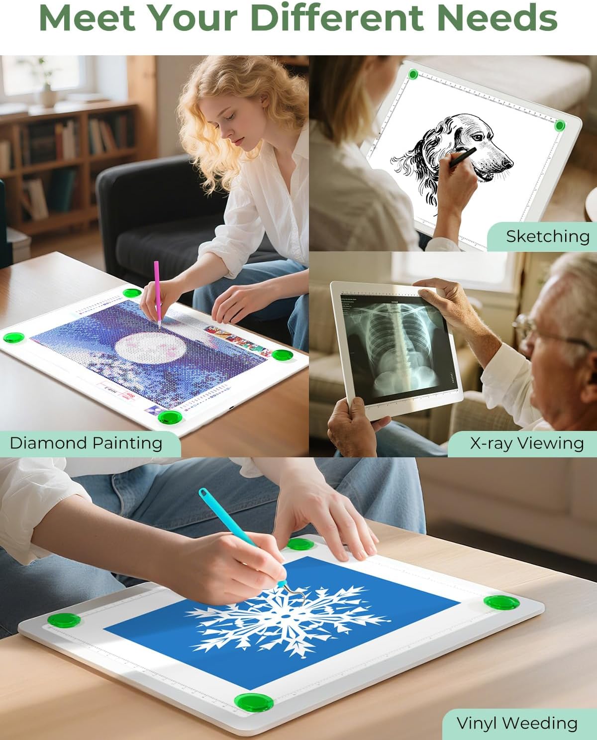 A3 Light Pad for Diamond Painting,Bawaslom Cordless Light Box for Tracing and Drawing with 3 Colors & 6-Level Brightness,Rechargeable LED Drawing Pad for Tracing,Diamond Art,Vinyl Weeding,Sketching