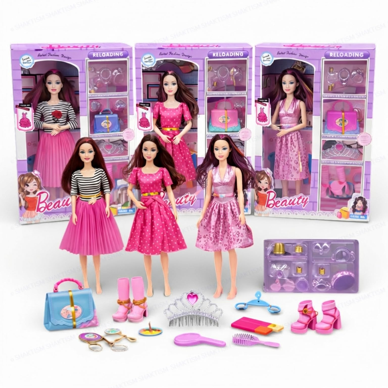 SUPER TOY Folding Hands Teacher Doll Playset Toy with 2 Baby Doll Play Set for Kids Girls thumbnail 2