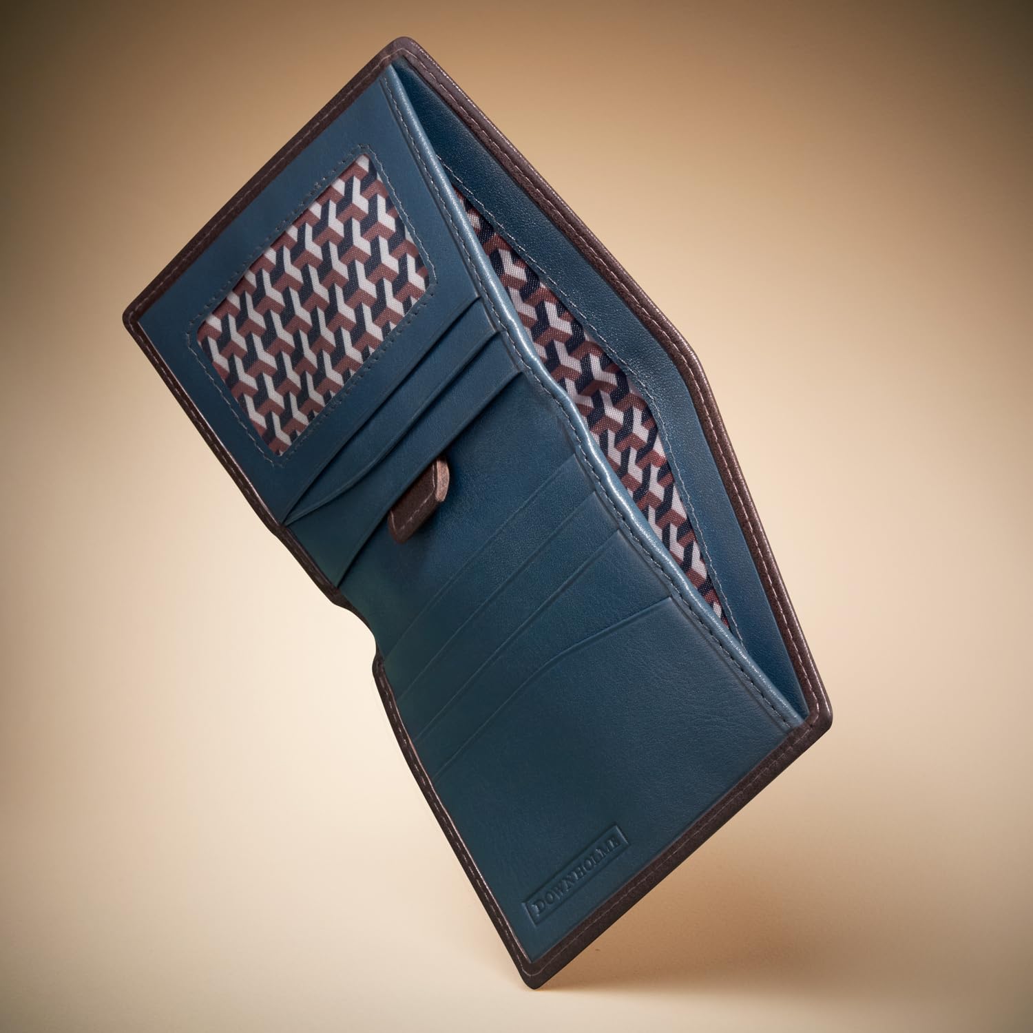 Downholme Cartera De Cuero con Silueta Delgada Y Plegable para Hombre (Marrón Oscuro)