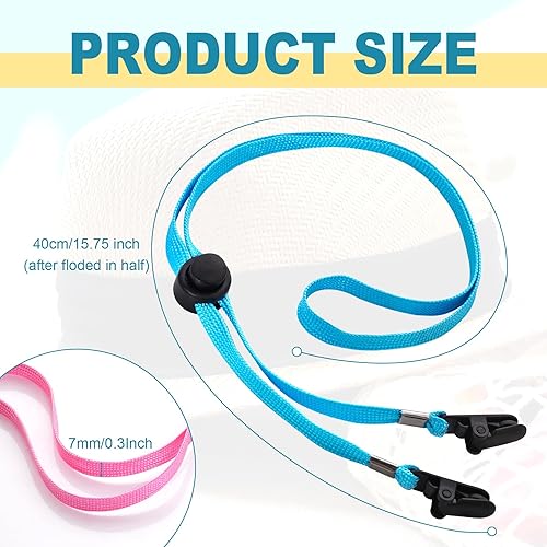 Miniatura 2 de Sucrain 5 clips ajustables para sombrero, cordón de barbilla para golf, pesca, navegación