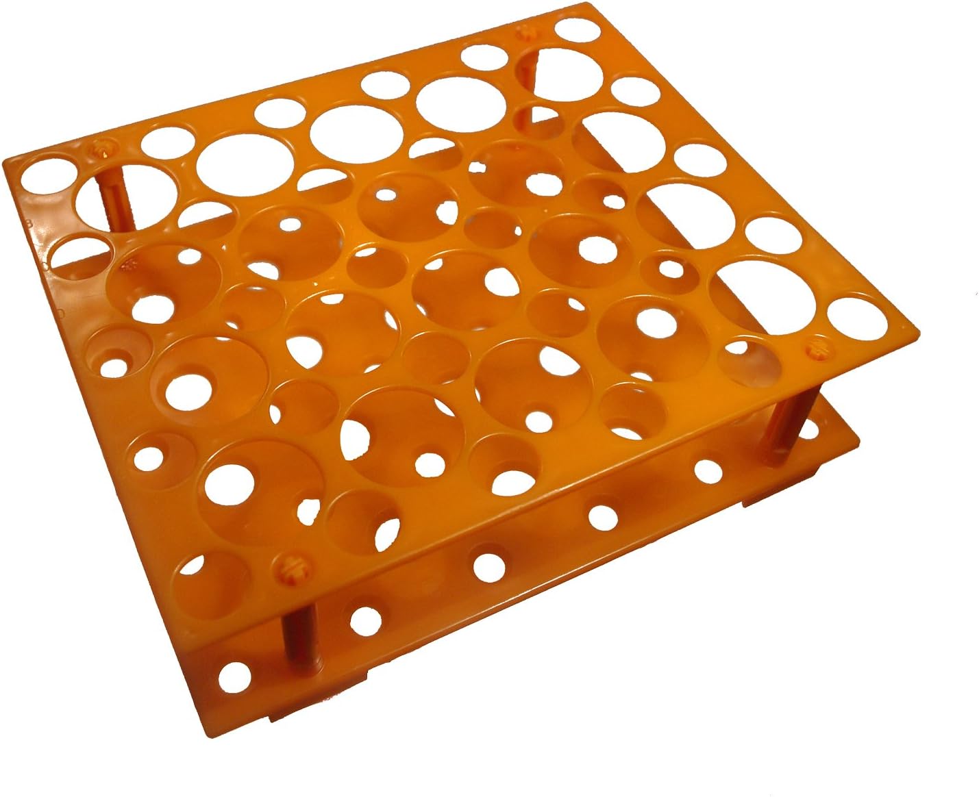 KeL Scientfic KS-3110 Plastic Tube Rack for 10, 15, 50 mL Conical Centrifuge Tubes ABS, Orange