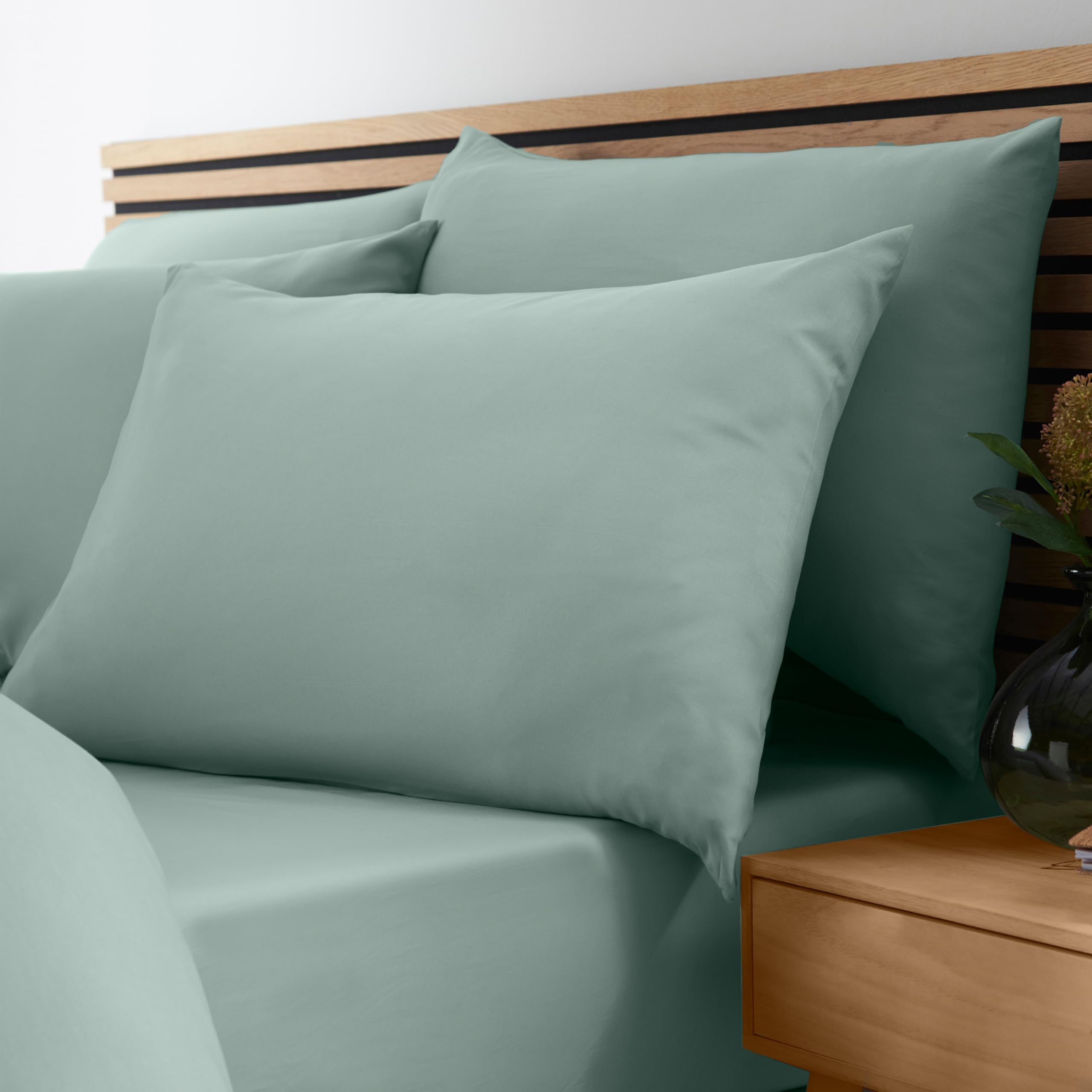 Catherine Lansfield Green So Soft Non-Iron King Fitted Sheet