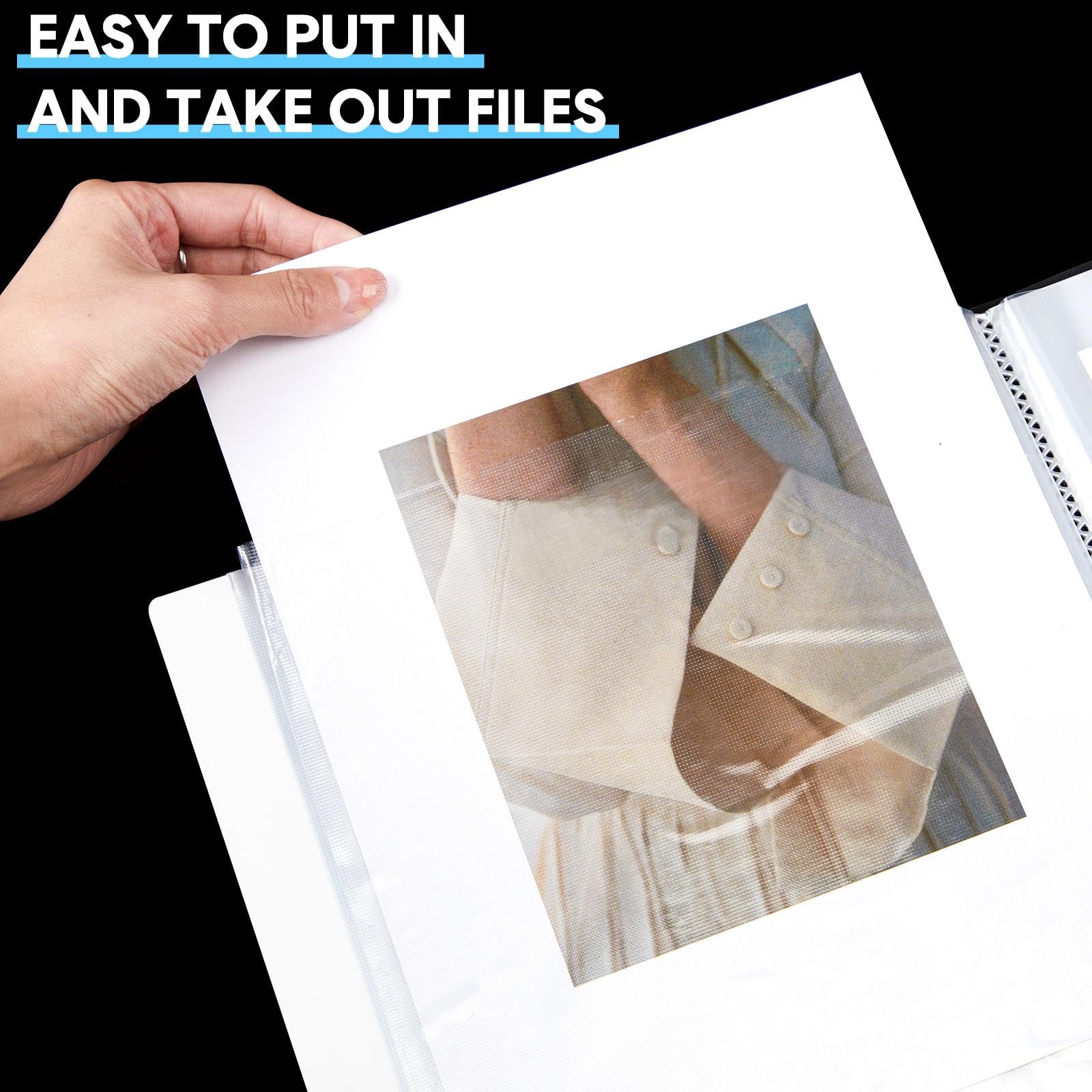 COHEALI Porte-documents A3 Avec Pochettes Roses Transparentes, 30 Pages, Pour Ranger Et Afficher Des œuvres D'art, Idéal Pour Les étudiants Et Les Artistes