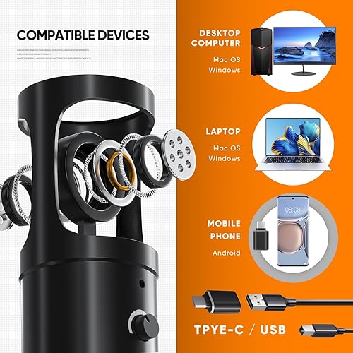 Miniatura 2 de Escudo de aislamiento de micrófono de grabación de estudio con filtro pop y soporte de trípode de metal, micrófono de estudio a PC, portátil,