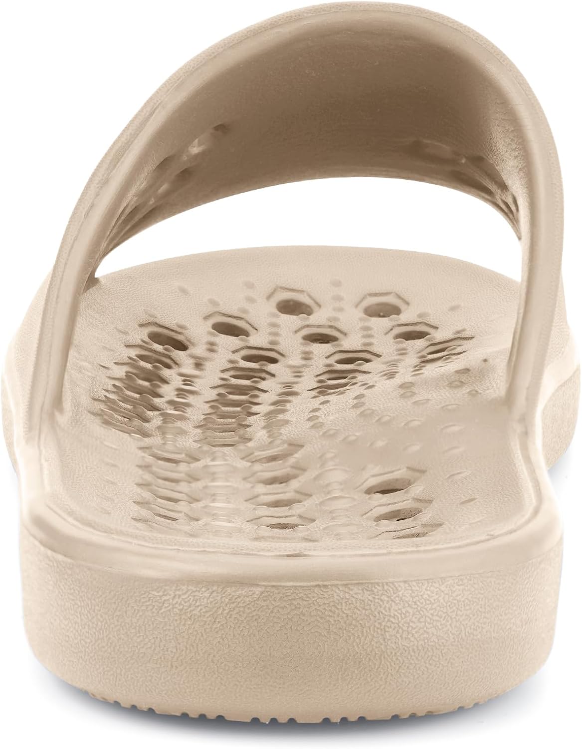 Gaatpot Shower Shoes for Womens Mens Massage Pool Slides with Arch Support Quick Drying Beach Slippers Summer Non Slip Bathroom Indoor Outdoor House Sandals with Drain Holes 12.5-13.5 Women/11-12 Men Khaki image 5 of 5 B0F6N1T9SY