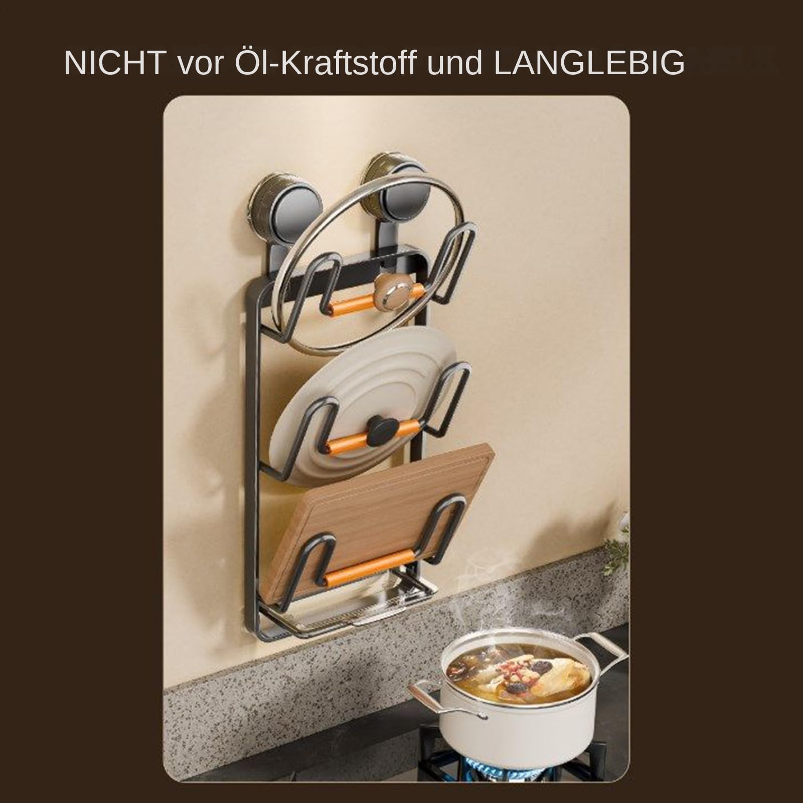 Wandmontierter Topfdeckelhalter mit Saugnapf, platzsparende Küche für Deckel, ideal für Schränke, Esszimmer, Zuhause und Restaurants