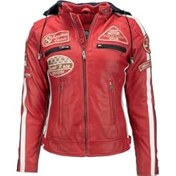 Ropa Moto Belstaff Chaqueta Moto Mujer de Cuero Urban Leather 58 LADIES | Chaqueta Cuero Mujer | Cazadora Moto de Piel de Cordero | Armadura Removible para Espalda, Hombros y Codos Aprobada por la CE |Rojo Wax | S