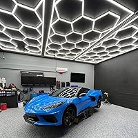 Vista 1 de Luz LED hexagonal para garaje, 6500K Honeycomb Lights 15 luces hexagonales con borde rectangular para garaje, taller, almacén, 63600LM, IP54,636W