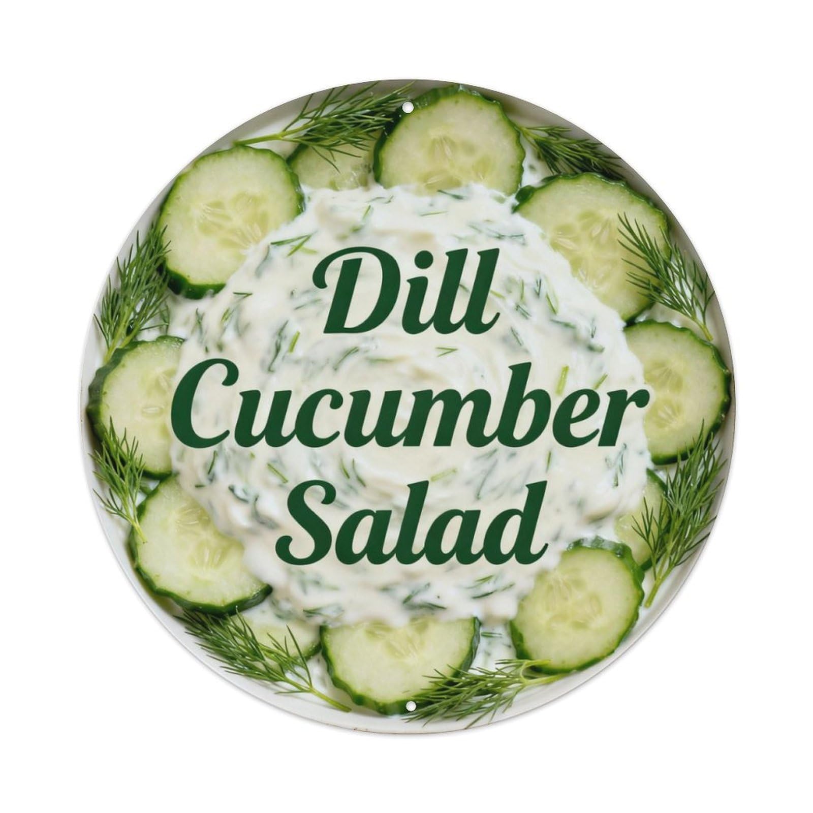 Dill Cucumber Salad Metal Tin Sign Plaque
