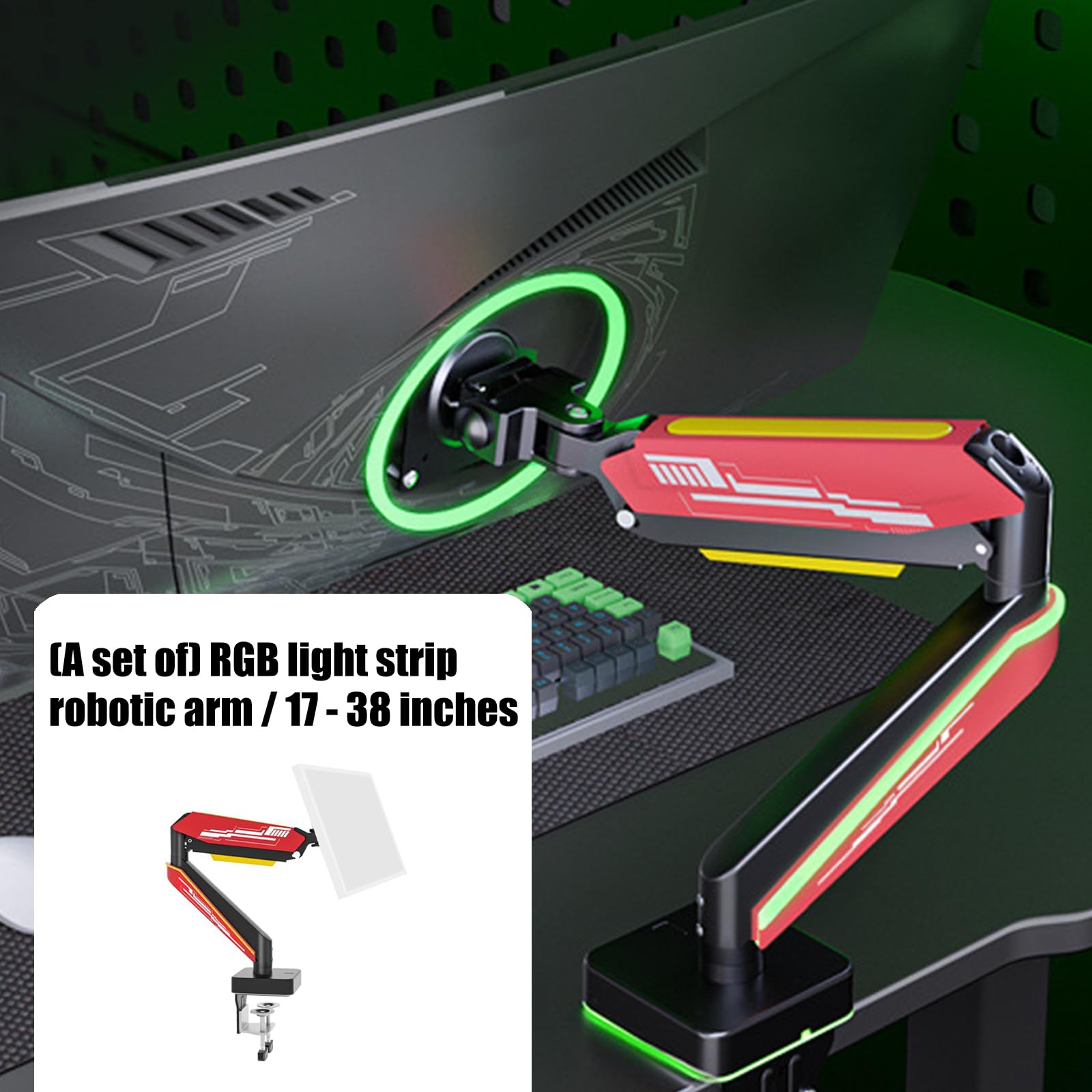 Brazo de monitor con resorte propulsado por aire para 33-124.5 cm