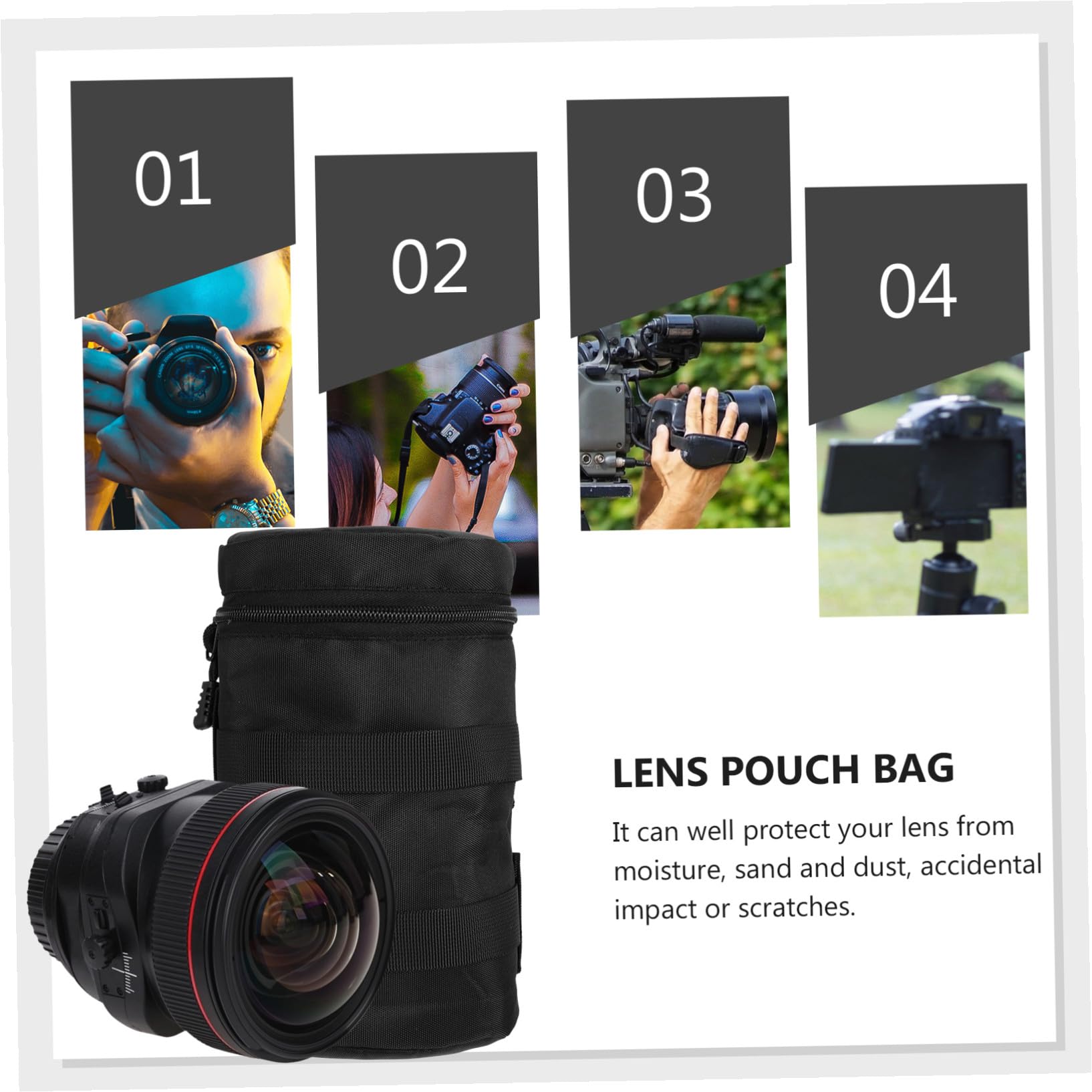 Hemobllo 2pezzi Custodia Protettiva Per Obiettivi Fotografici e Antiurto Large Accessorio Per Fotografi Professionisti e Appassionati