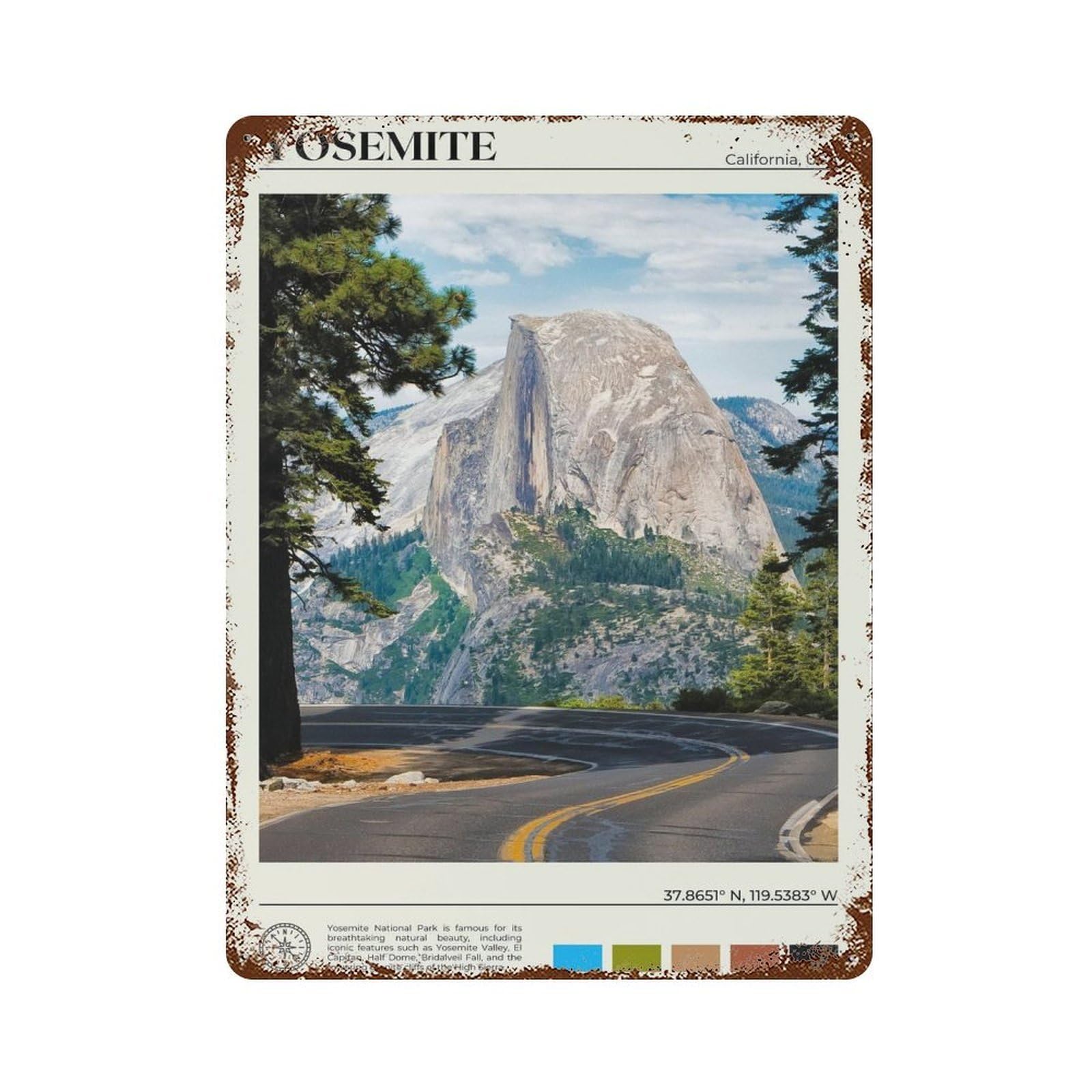 xiaoxiaoshen Real Photo Yosemite Decor USA Wall Decor Art Metal Tin Poster Modern Home Decor Art Home Bar Shop Decorations Vintage Sign 40x30cm
