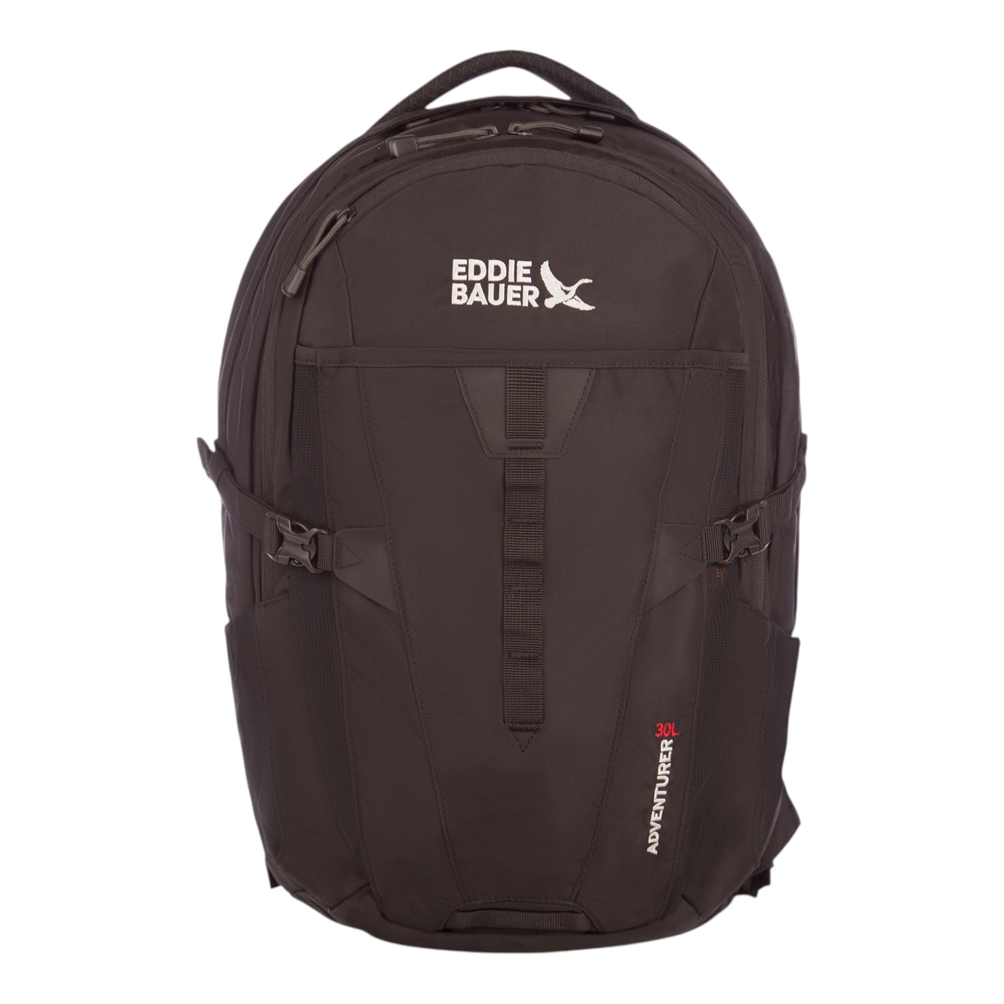 Eddie Bauer Adventurer Backpack with Organization Compartments and Hydration/Laptop Compatible Sleeve, Adventurer - Black, 30L