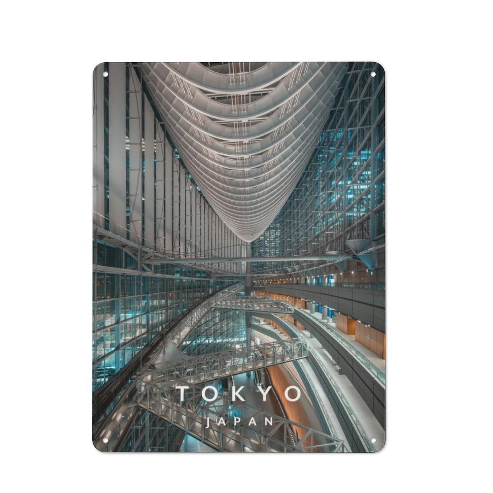 Garden Style Tokyo International Forum Tin Sign 40x30cm, Porch Wall Decor for Patio Bar, Workshop, Shed Or Kitchen