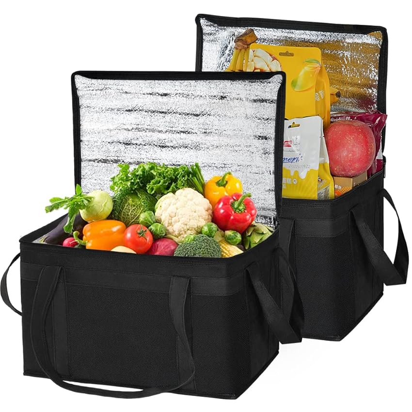 Immagine del prodotto JSENGE Borsa Termica Isolata, Borse da Picnic, Grande Borsa Per il ghiaccio, Sacchetti Della Spesa isolati per Cibi Caldi o Freddi, Borsa Pranzo Pieghevole, Borsa Della Spesa Riutilizzabile, 2 pezzi