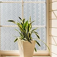 Vista 1 de Película de privacidad para ventana, película de vidrio estática, patrón de flecha, sin pegamento, extraíble, bloqueo UV, calcomanía para decoración
