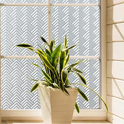 Película de privacidad para ventana, película de vidrio estática, patrón de flecha, sin pegamento, extraíble, bloqueo UV, calcomanía para decoración