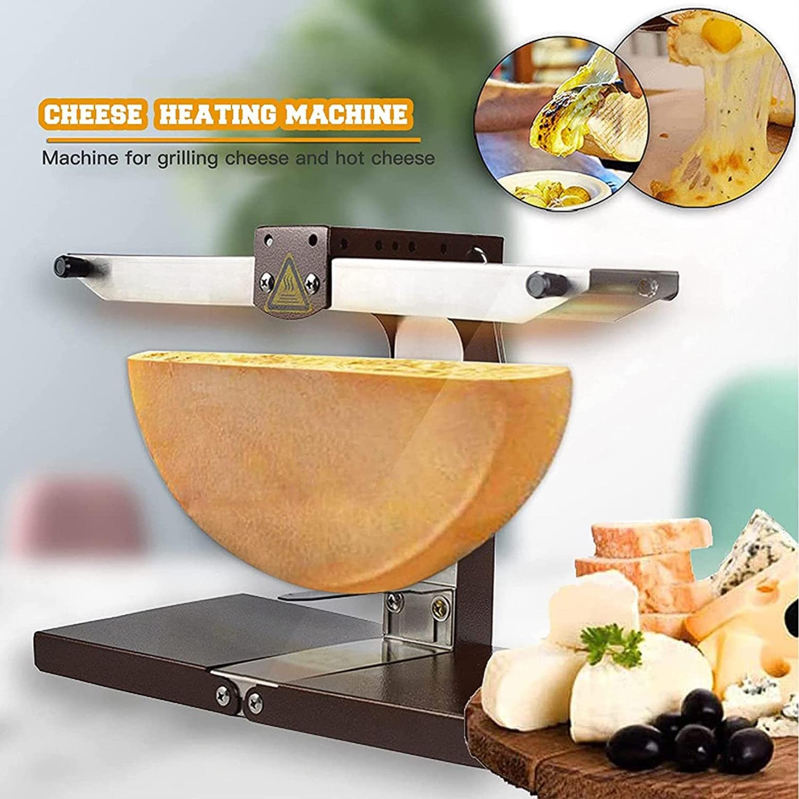 RENJJPBO Electric Cheese Melting Machine, Stainless Steel Cheese Grill Melting Heater, Quick Heating Anti-Rusting