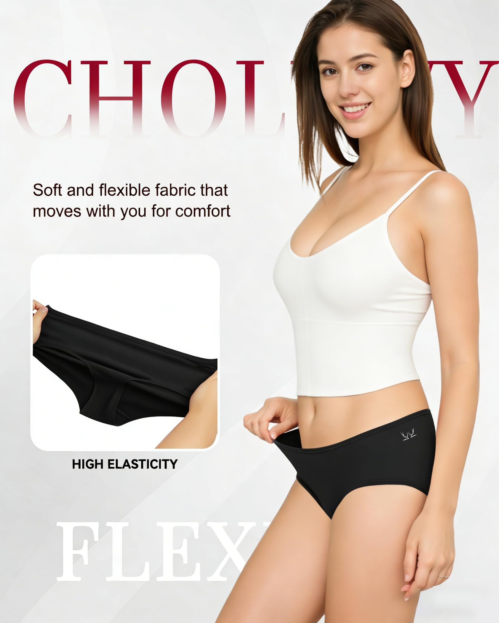 Womens Underwear Multipack - Soft and Stretchy Ladies Knickers Comfortable Cotton Pants for Women, Ideal for Daily Wear (Pack of 6) — view 3