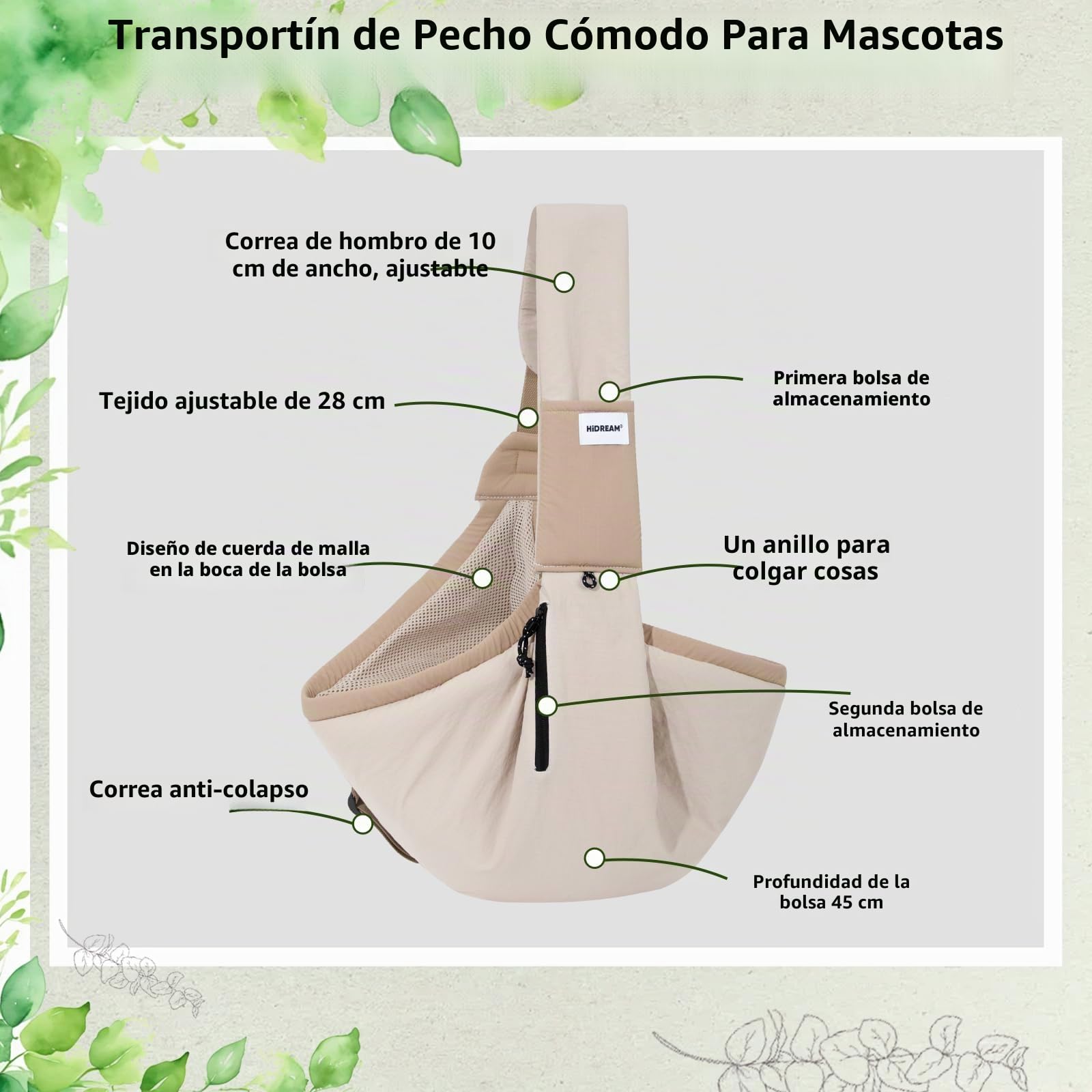 Transportín para perros pequeños, bolsa de transporte lateral suave para gatos con cinta fija y bolsillo lateral, bolsa cruzada para mascotas para cachorros y gatos de hasta 19 libras (marrón