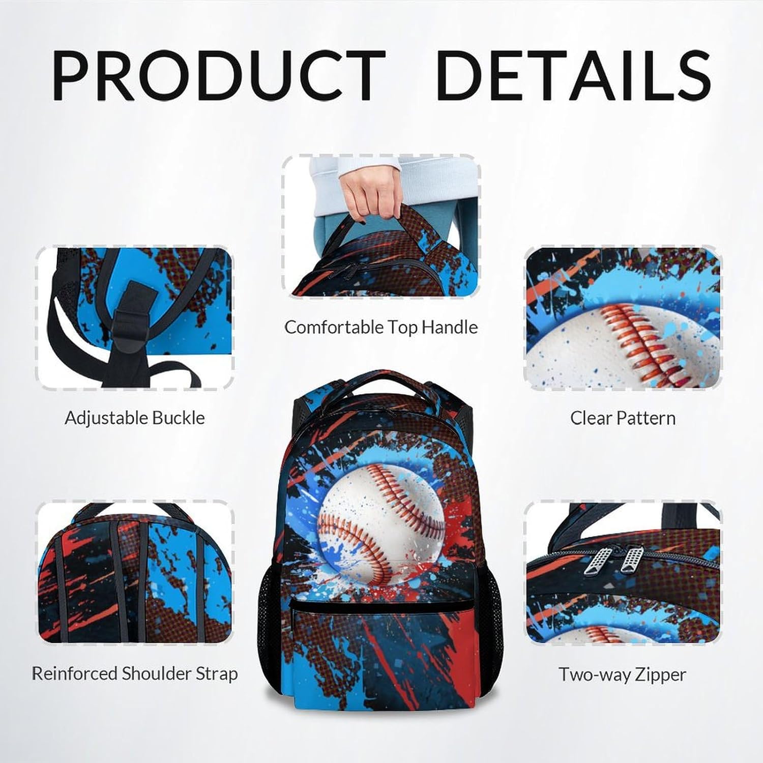 COZYAURA Backpack for Kids - Baseball Backpacks for School - 17 Inch Sports Bookbag for Boys Teens - Youth Back Pack for Elementary Middle School - Image 4