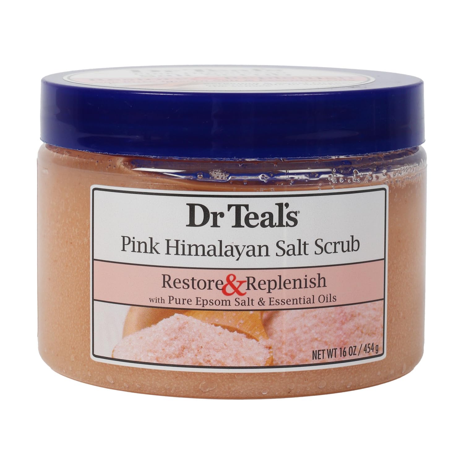 Dr. Teal's epsom salt body scrub - pink himalayan, 454 gm