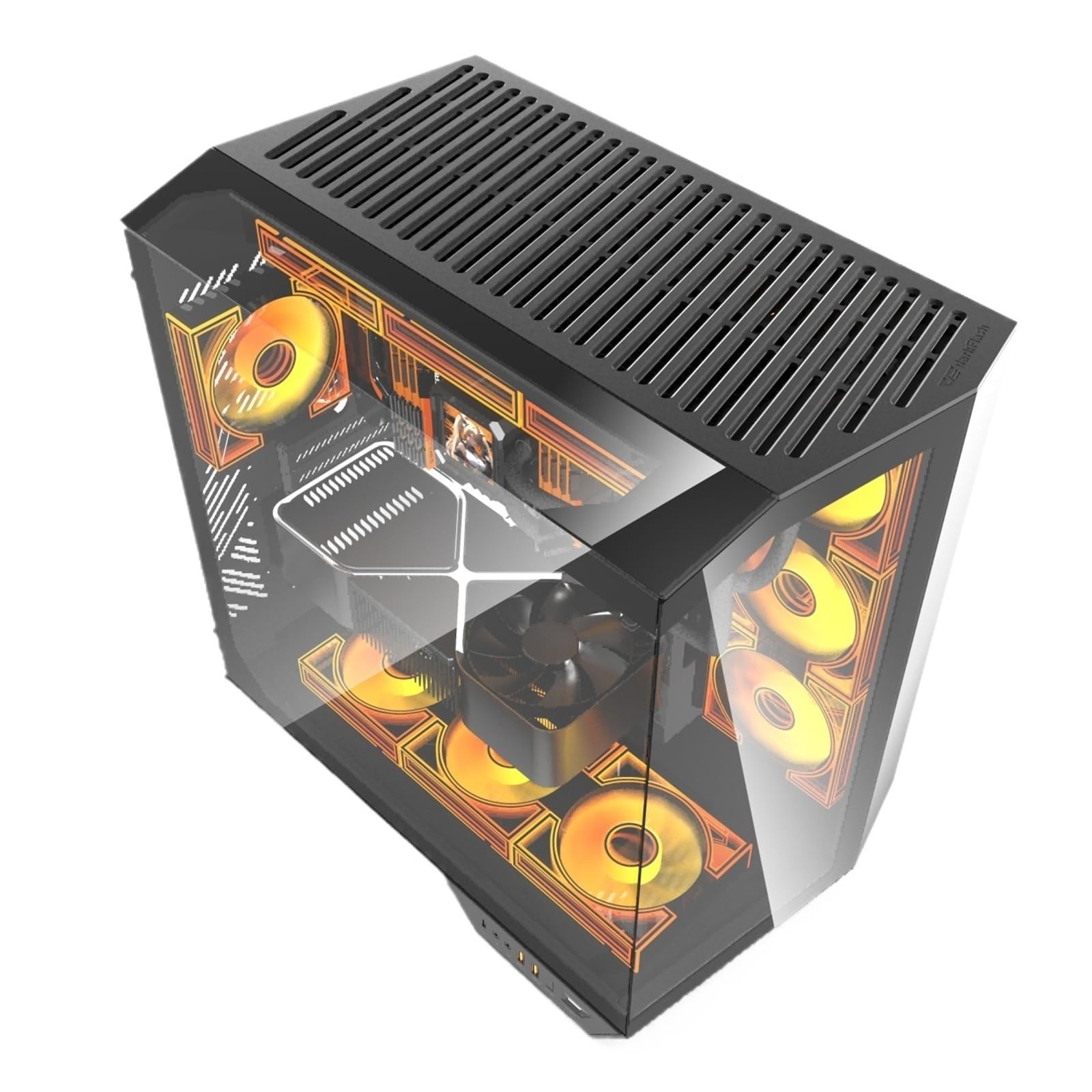 DY470 PC obudowa ATX gamingowy komputer stacjonarny z 4 wentylatorami ARGB Sp Dual 360 chłodzenie wodą szkło hartowane PC szafka dla graczy