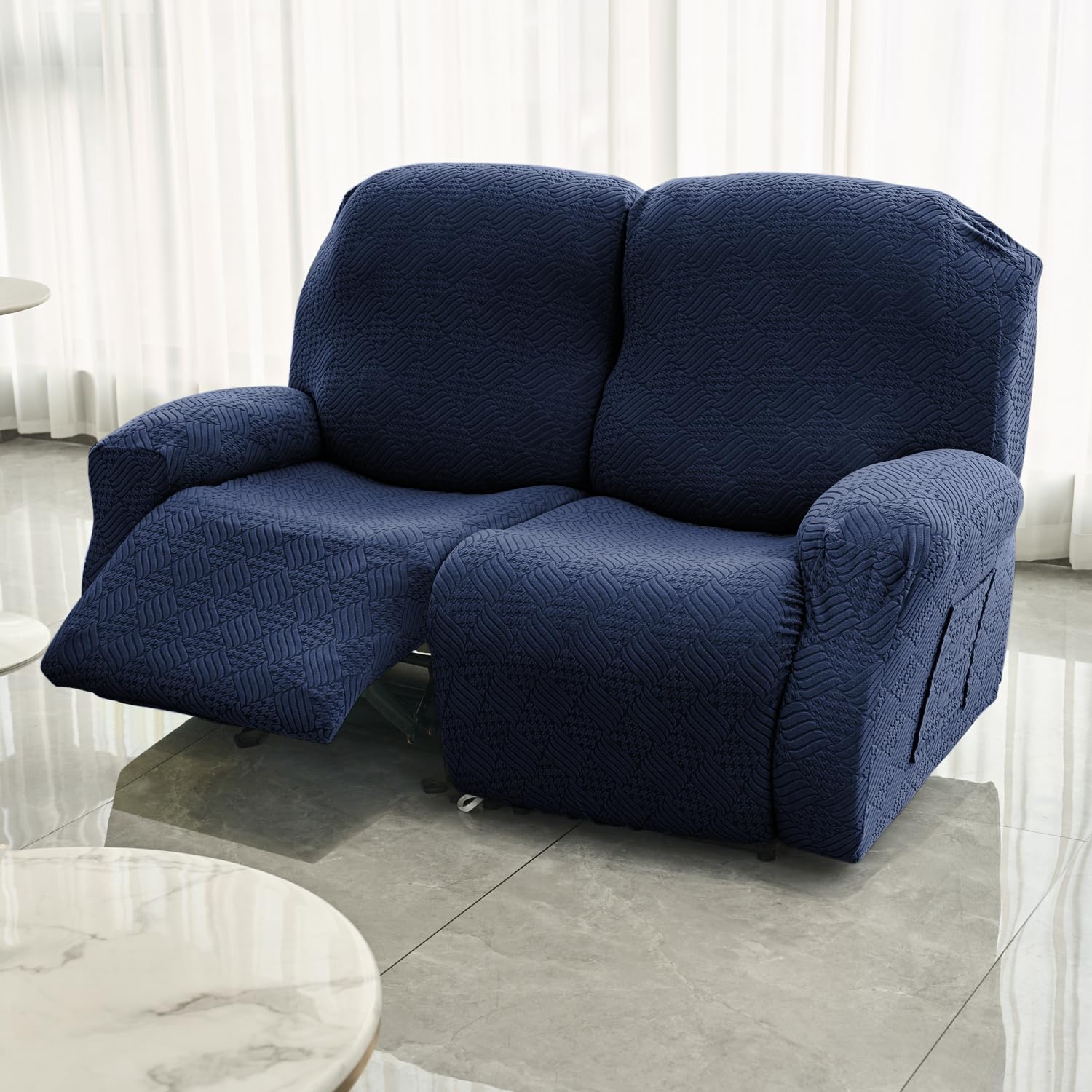 HOKIPO Recliner Sofa Cover - Navy Blue -31