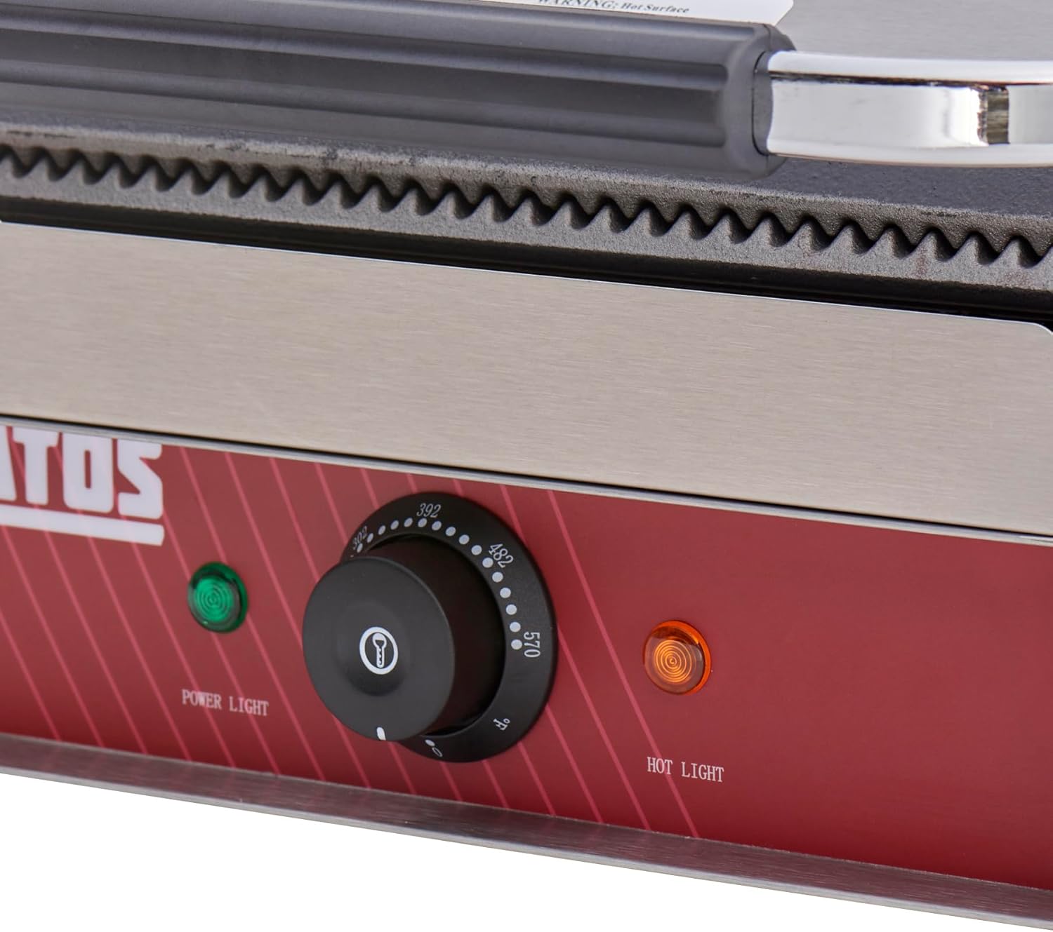 Kratos Commercial Electric Panini Sandwich Grill with Grooved Plates, 14" x 9" Cooking Surface, Commercial Countertop Panini Press, 120V, 1750W (29Y-020) Medium w/ Grooved Plates image 7 of 9 B09YVTZR74