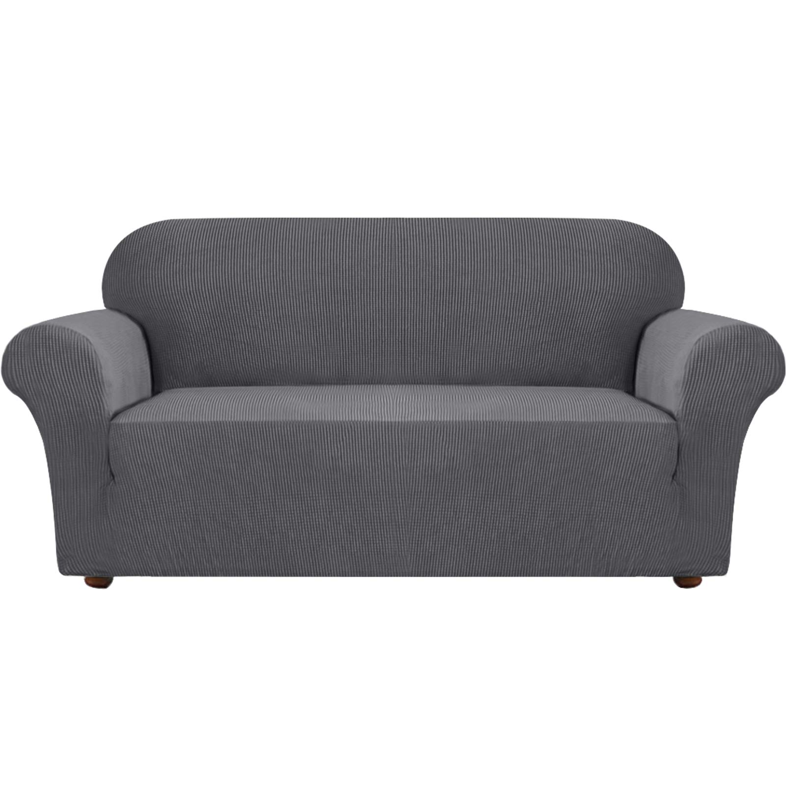 Turquoize Stretch Sofa Slipcover Sofa Cover Furniture Sofa Protector with Elastic Bottom Spandex 1 Piece Couch Covers Anti-Slip Furniture Protector Perfect for Pets,Kids,Children,Dog (Sofa, Gray)