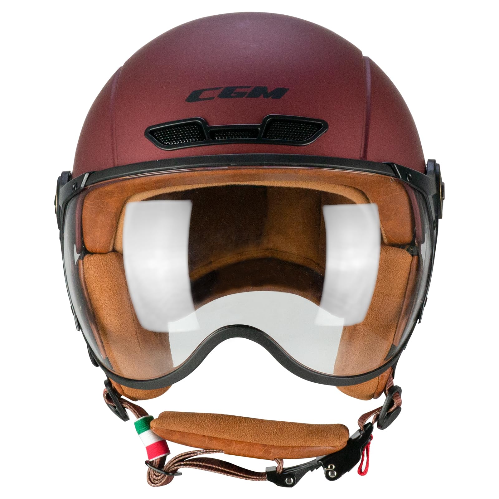 CGM EBI Casque de Ski Unisexe pour Adulte, Bordeaux satiné, M (57-58cm)