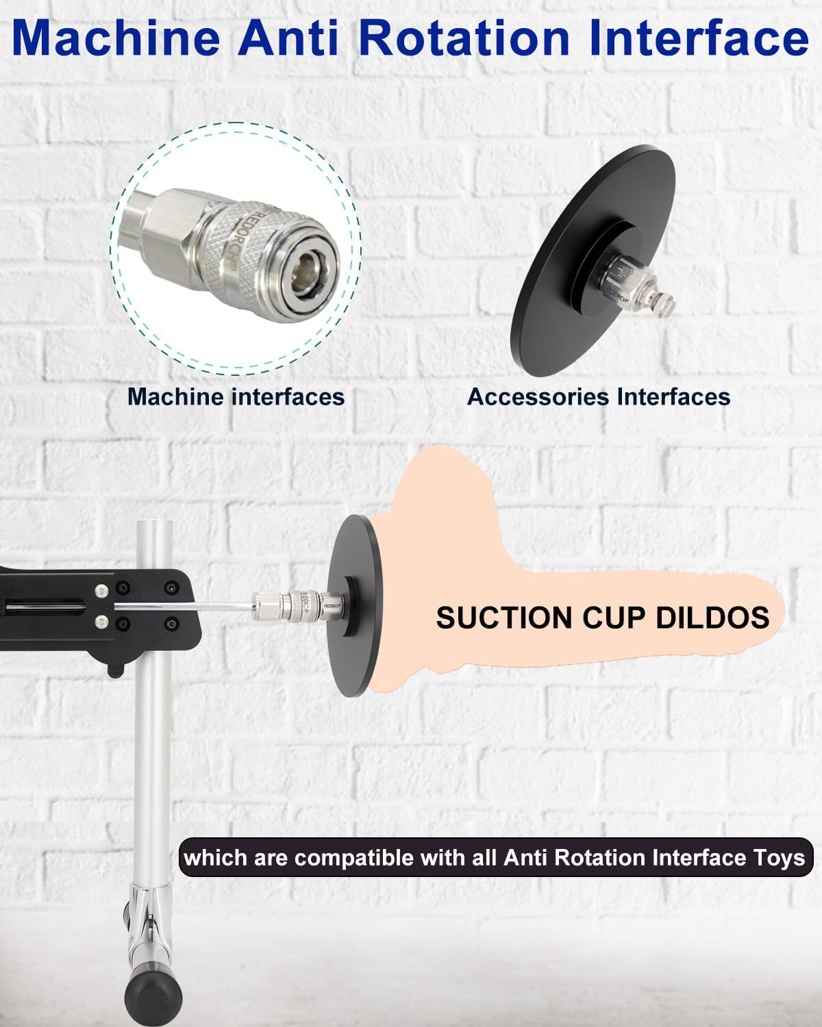 Fredorch 4.5" Large Suction Cup Adapter with Anti-Rotation for Universal Sucker Dildo Holder Diameter Lower 115mm (12cm Black Sucker)