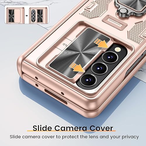 Miniatura 53 de VEGO Funda para Galaxy Z Fold 4 con cubierta de cámara deslizante y funda de protección de bisagra con protector de pantalla Cubierta protectora