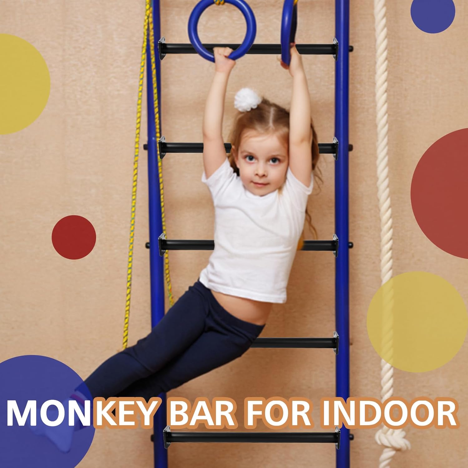 16.5" Outdoor Monkey Bars for Backyard - Set of 12, Black Metal Outdoor/Indoor Monkey Bars for Playground Ladder, Climbing or Swing Set - Kit Includes Mounting Plates & Hardware