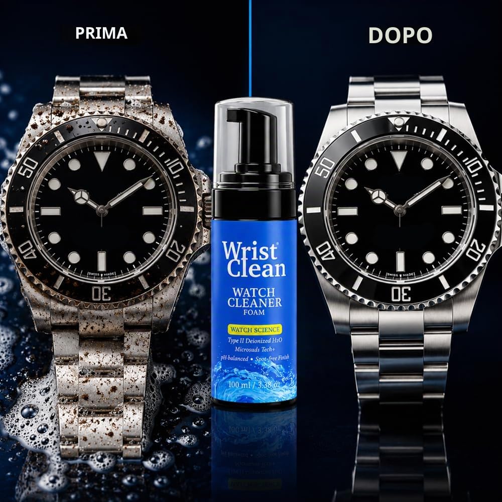 Kit di pulizia deluxe per orologi, detergente per orologi, schiuma da 50 ml e ricarica da 113,4 g, include 2 panni grandi da 25,4 x 25,4 cm, panno per la pulizia di orologi e gioielli,
