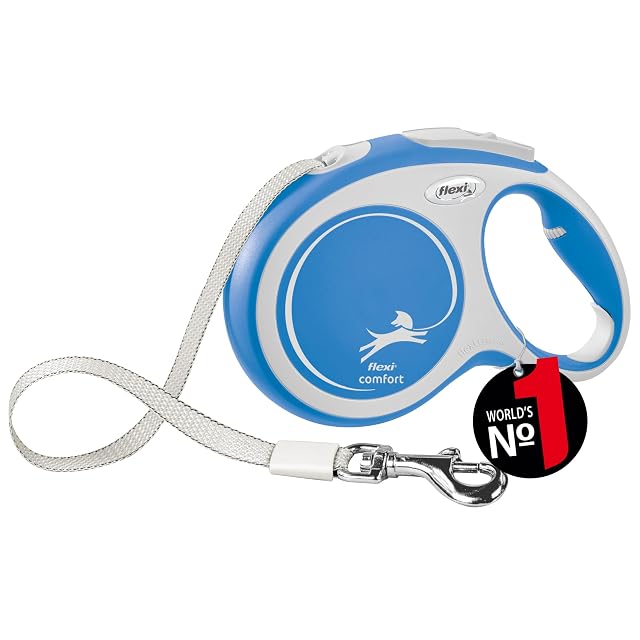 Flexi® Comfort L Cinta 8 m Azul, Correa Extensible para Perros hasta máx. 50 kg