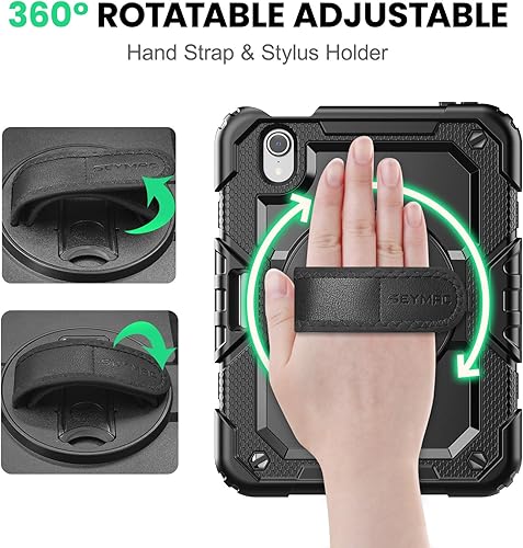 Miniatura 33 de SEYMAC Funda para iPad de 9ª/8ª/7ª generación de 10.2" 2021-2019, funda protectora resistente a prueba de golpes con protector de pantalla, soporte