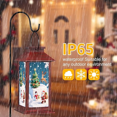 Miniatura 6 de Decoraciones de Navidad, faroles solares con muñeco de nieve para exteriores, impermeables, luces decorativas para regalos de Navidad (muñeco de